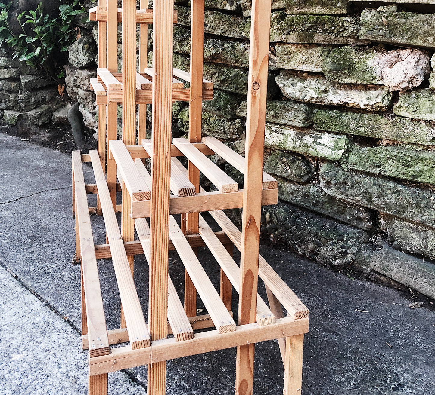 Multi Tiered Slatted Shelf