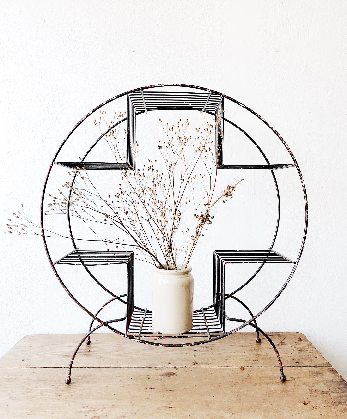 Vintage Mid Century Circular Plant Stand