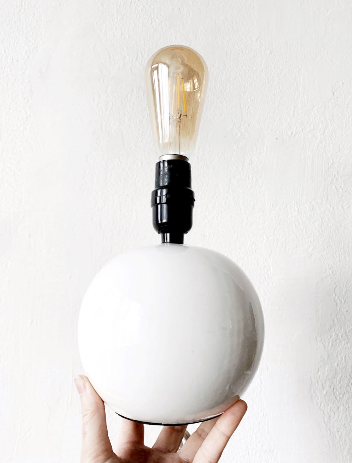 White Ceramic Orb Lamp