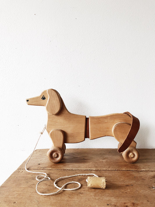Vintage Dachshund Pull Toy