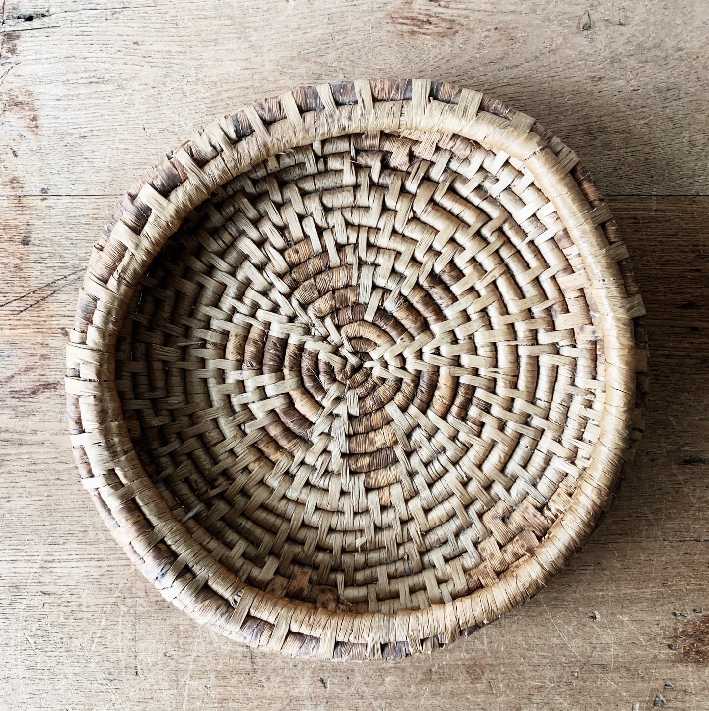 Vintage Shallow Coil Basket