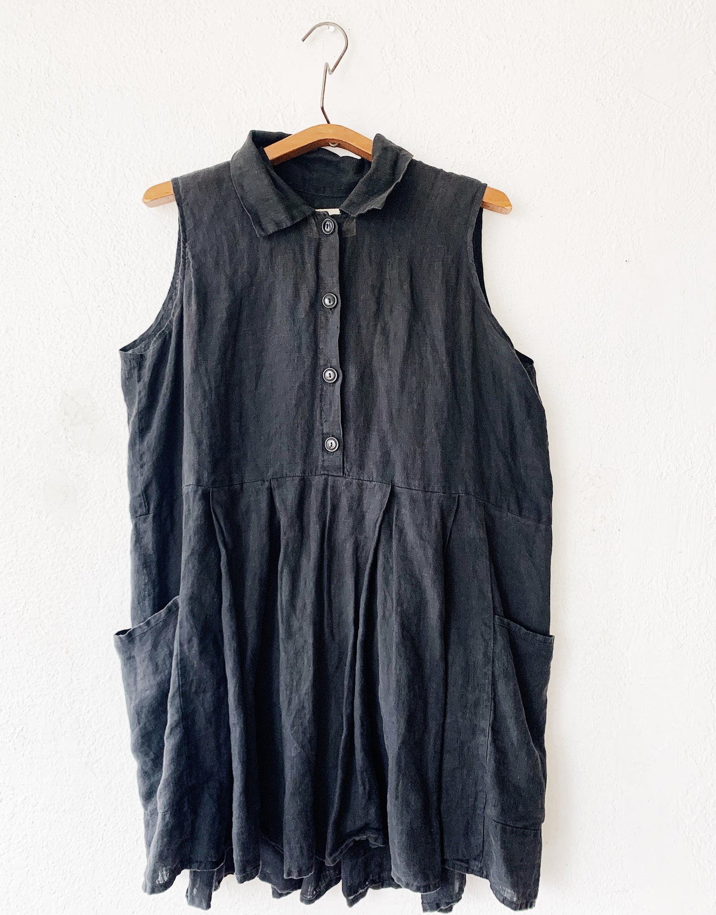 FLAX Black Linen Tunic or Dress
