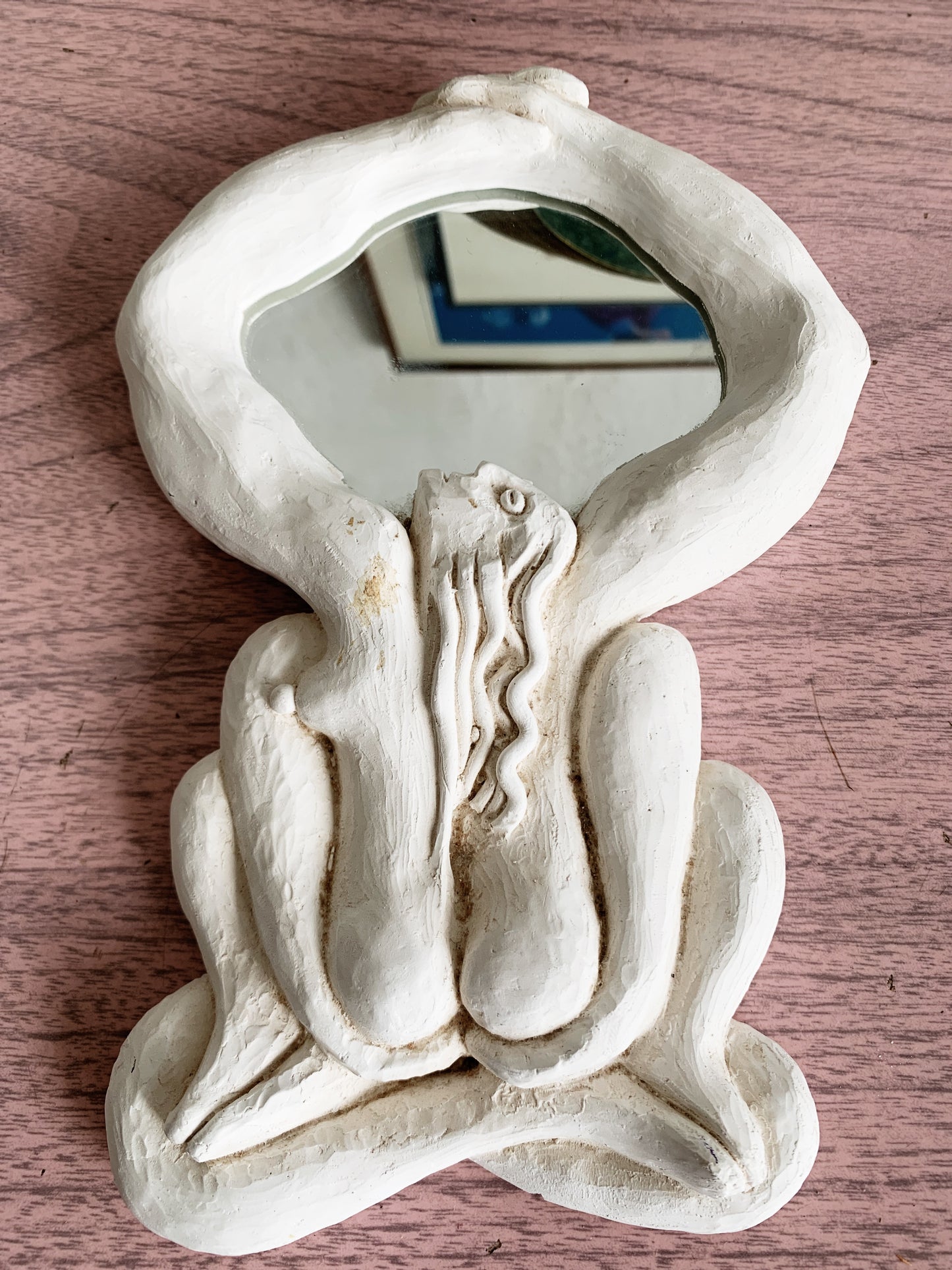 Vintage Figural Ceramic Mirror