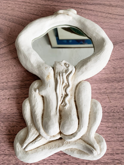 Vintage Figural Ceramic Mirror
