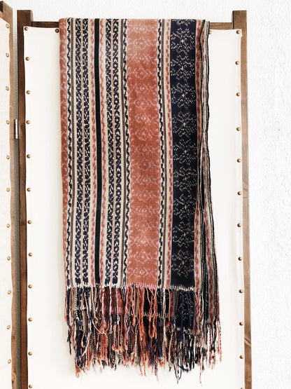 Vintage Indigo Ikat Blanket