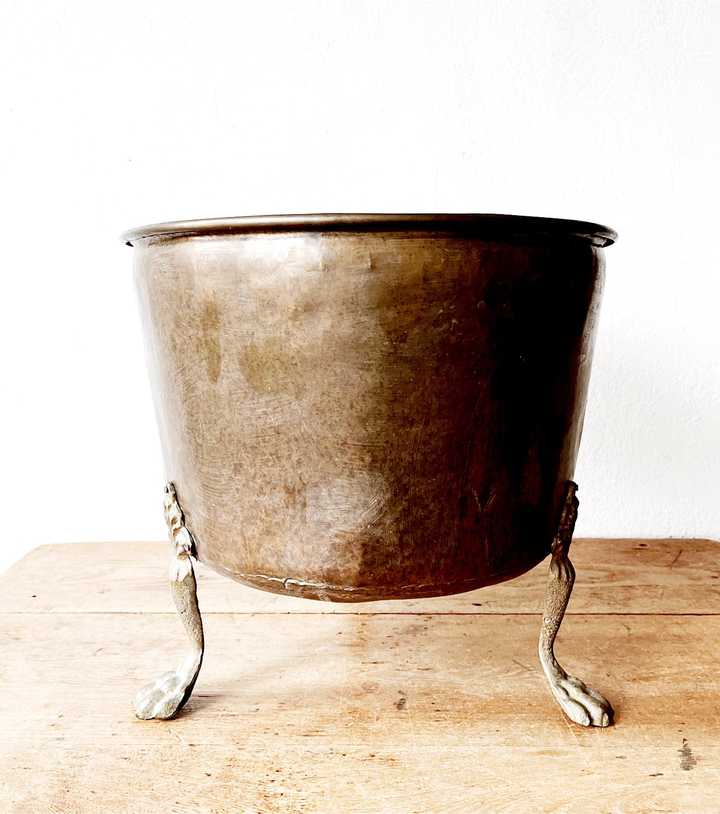Large Antique Brass Cache Pot