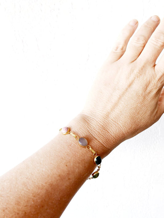 Mid Century Delicate Scarab Bracelet