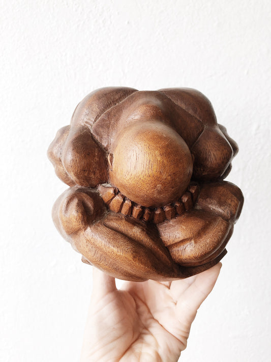 Giant Vintage Wooden Weeping Buddha