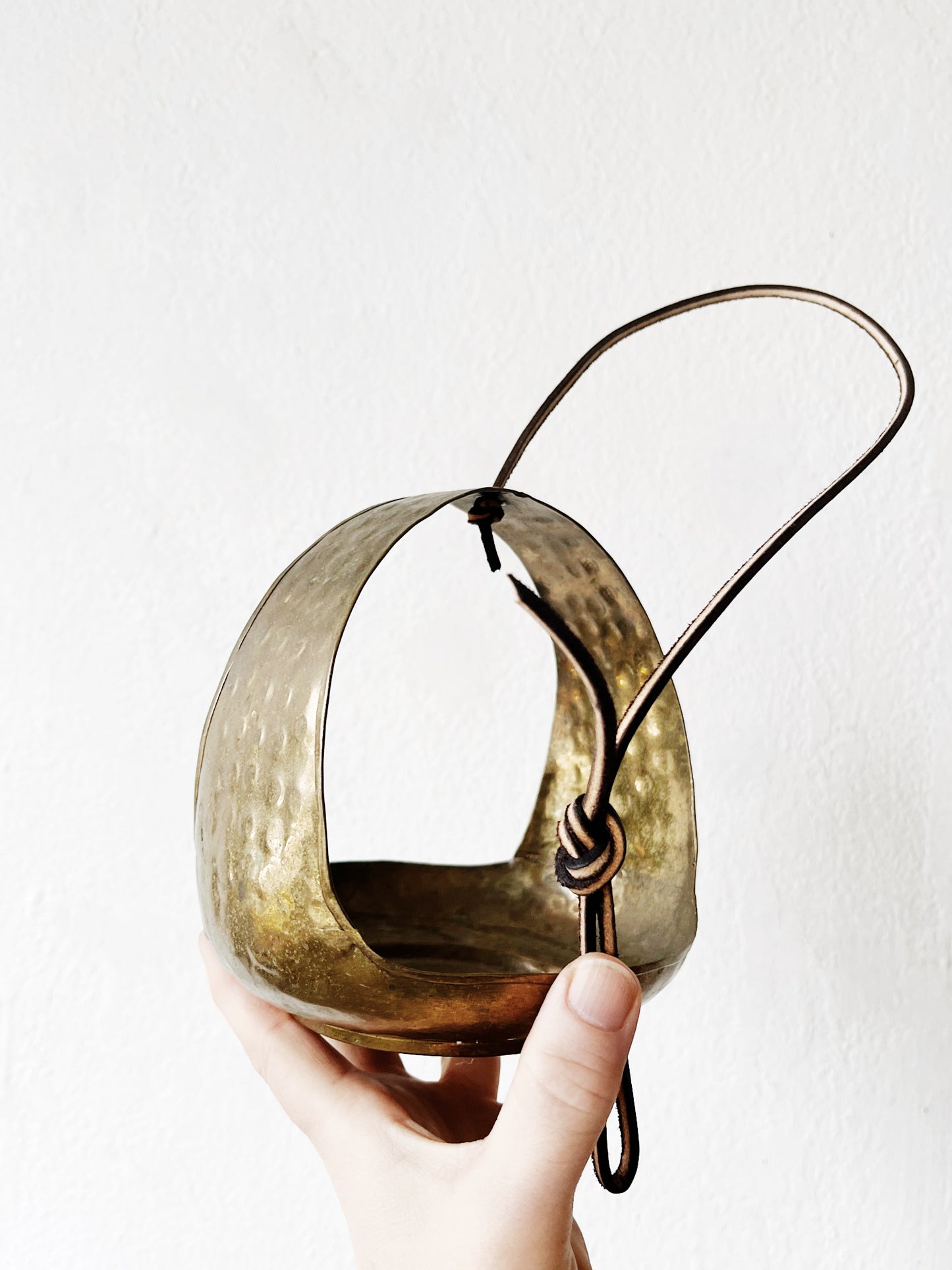 Vintage Hammered Brass Hanger