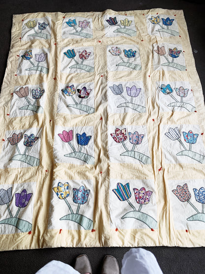 Vintage Handmade Cotton Quilt