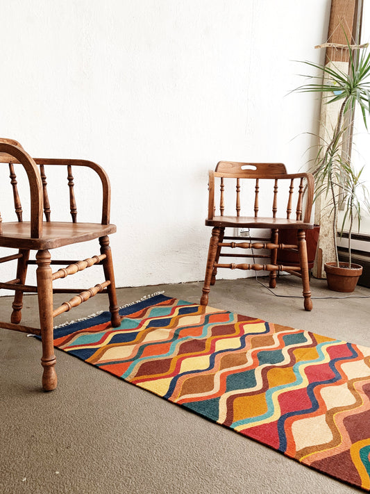 Colorful Flat Weave Wool Rug