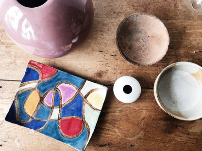 Vintage Handmade Ceramic Tray