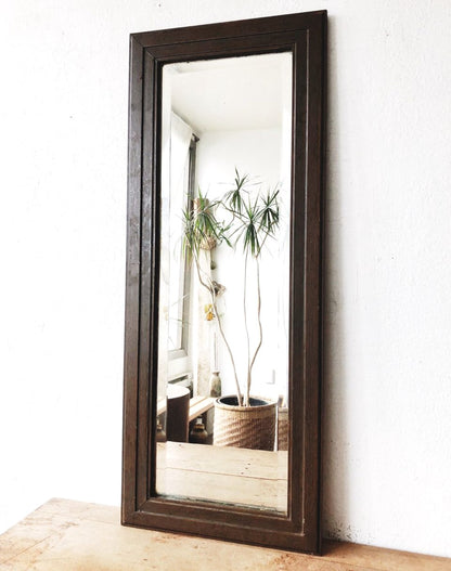 Antique Oblong Walnut Mirror