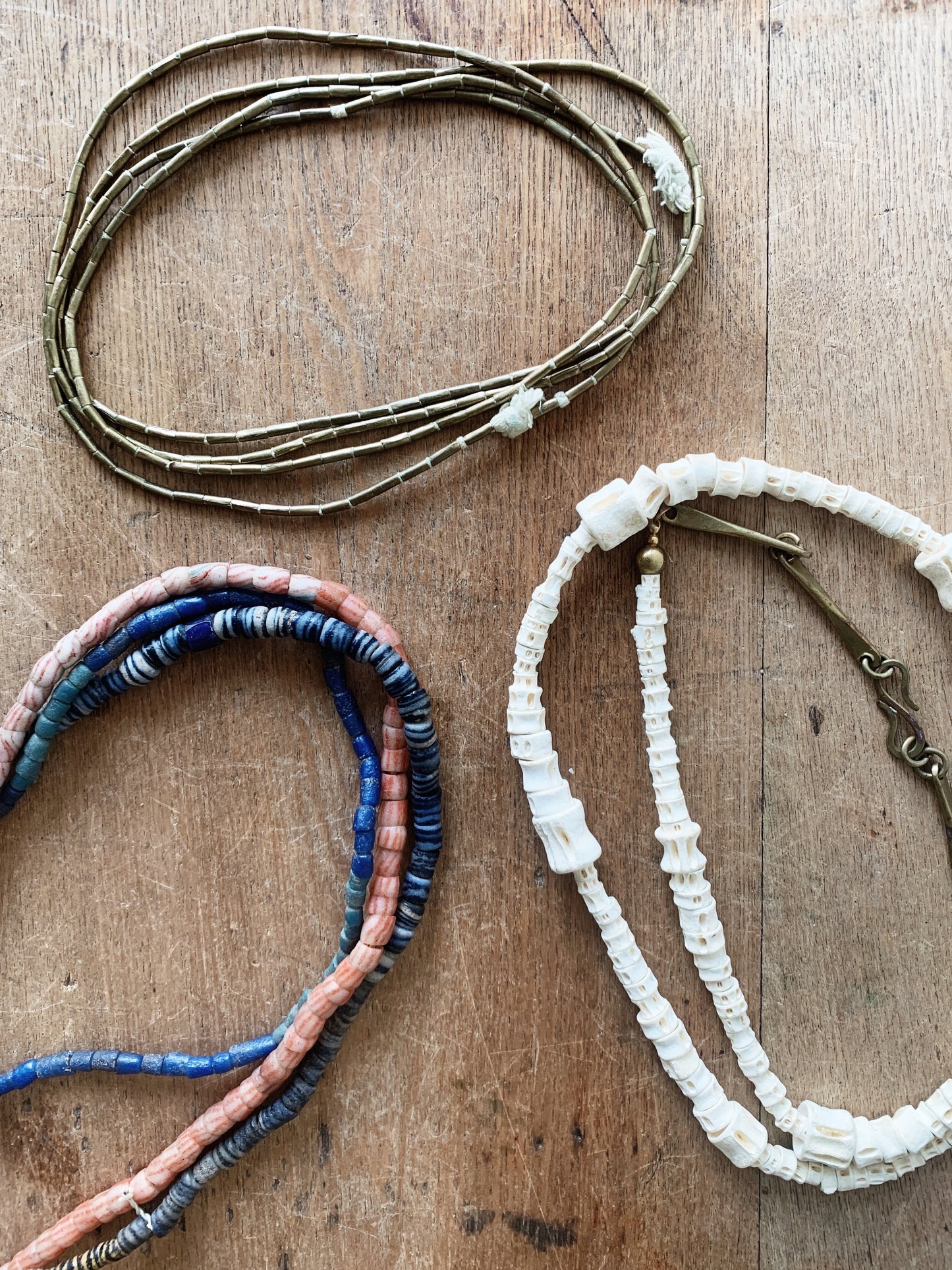 Vintage Triple Strand African Trade Beads