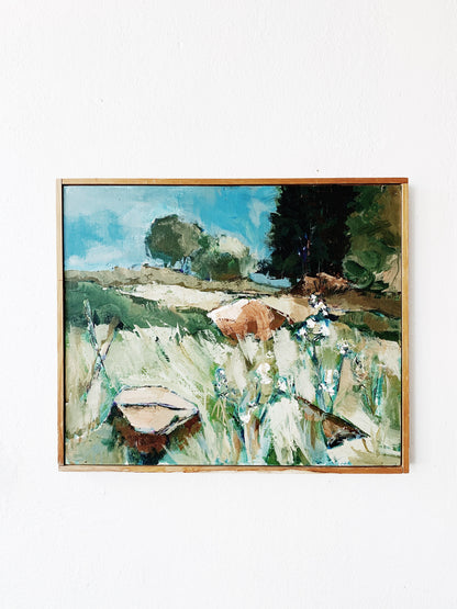 Vintage Abstract Landscape Oil Painting