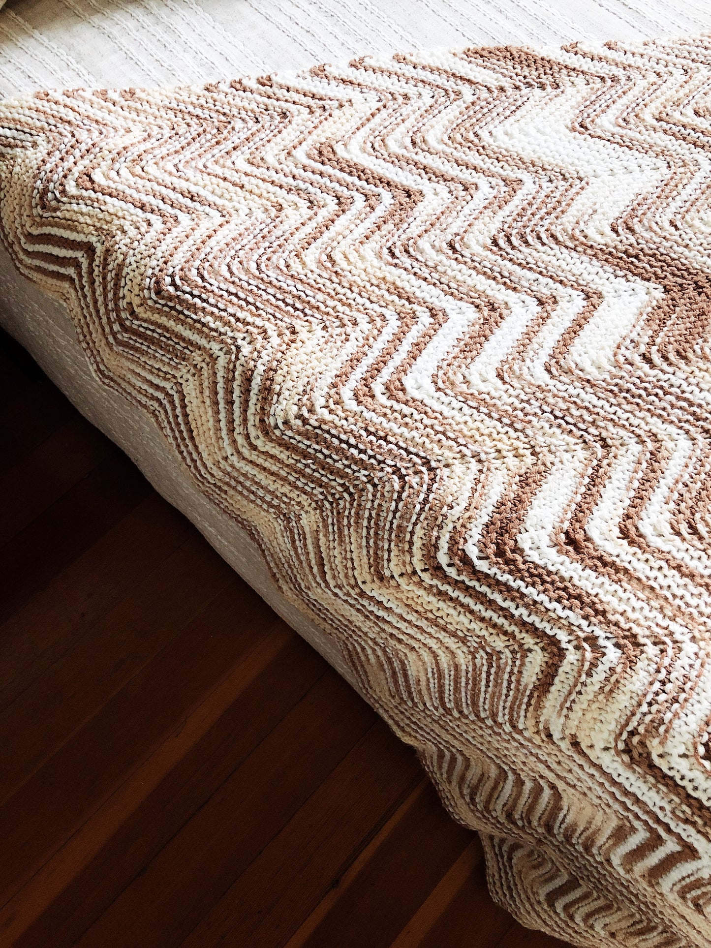 Handmade Vintage Chevron Afghan