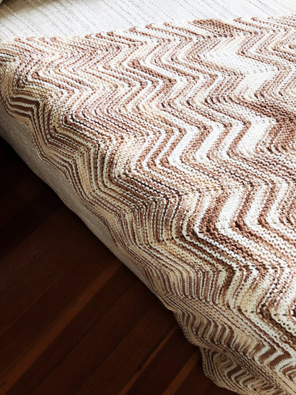 Handmade Vintage Chevron Afghan