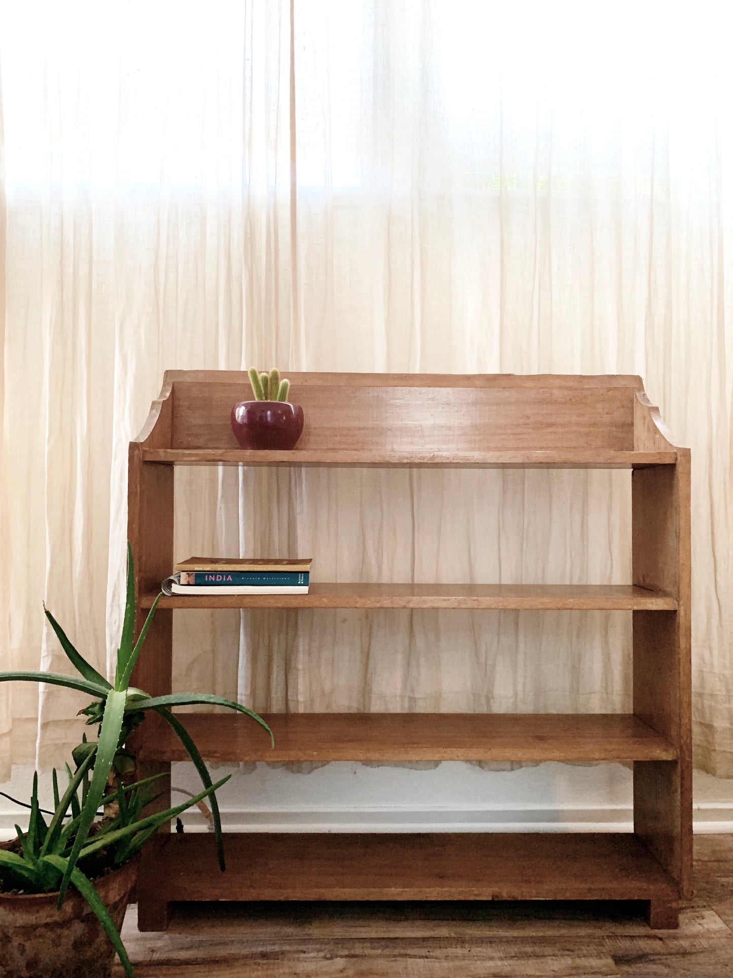 Vintage Open Back Solid Wood Shelf