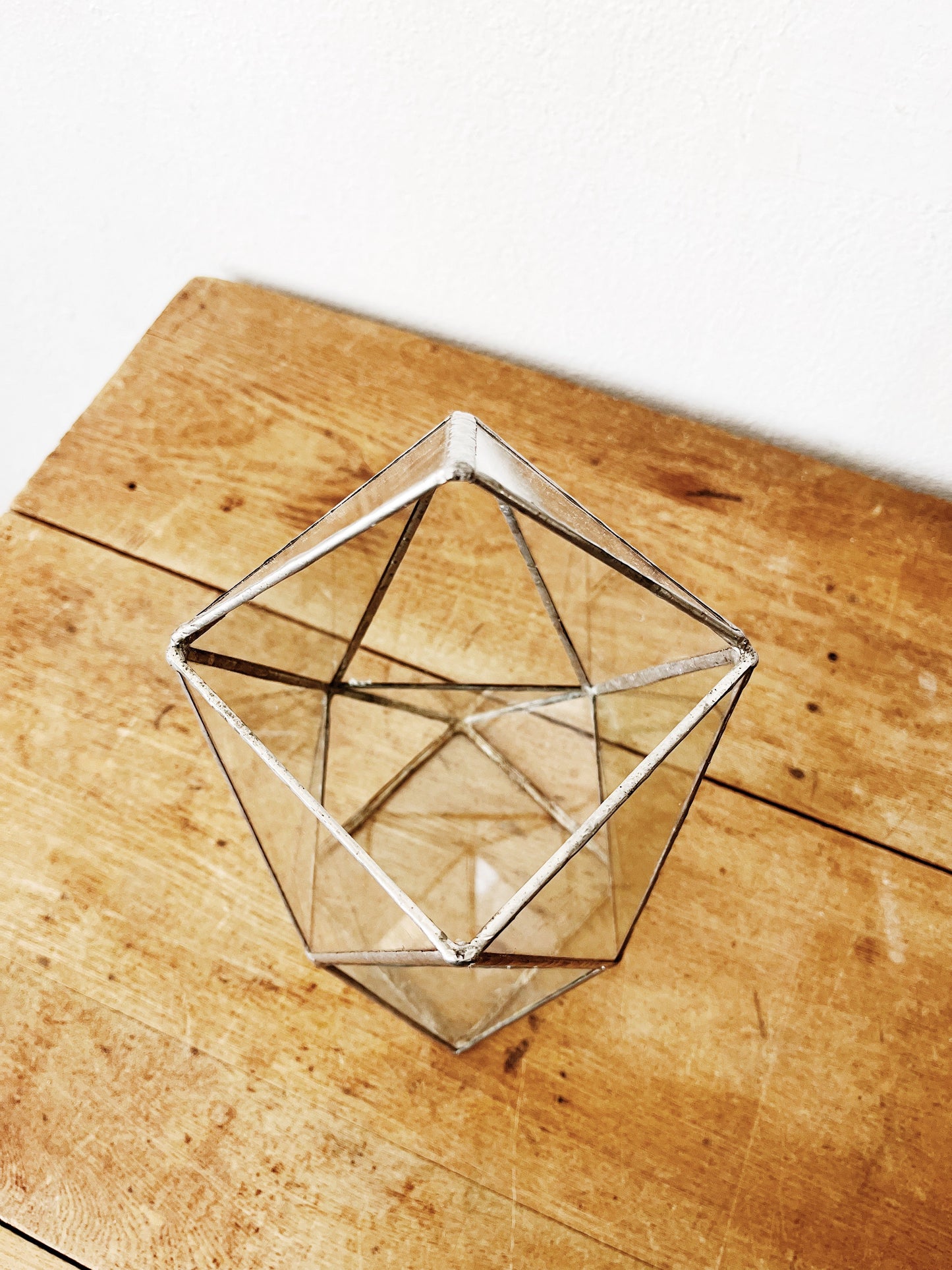 Vintage Leaded Glass Display Case