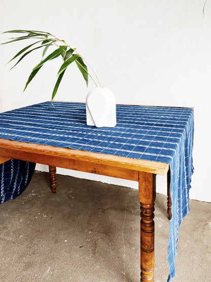 Indigo Ikat Woven Textile