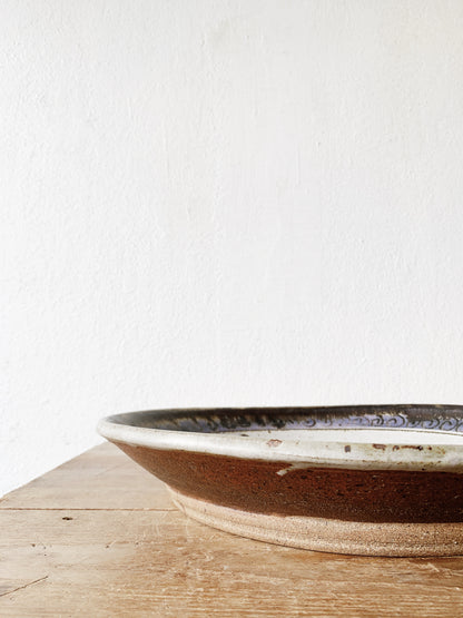 Large Vintage Handmade Pottery Platter