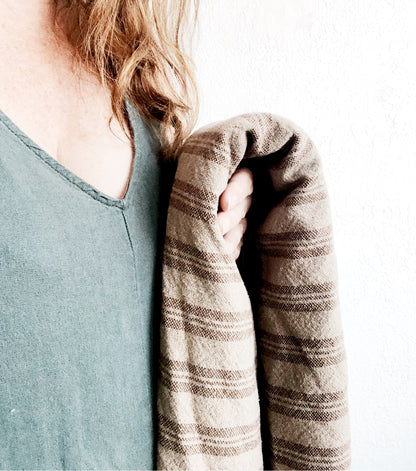 Family Heirloom Weavers Striped Coverlet / Blanket