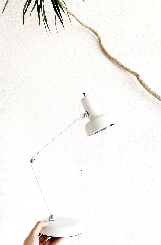 Mid Century White Metal Ledu Task Light