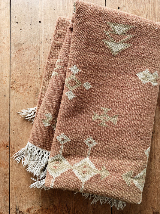 Terra Cotta Wool Dhurrie Rug