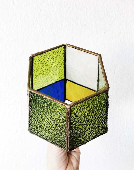 Vintage Stained Glass Lantern