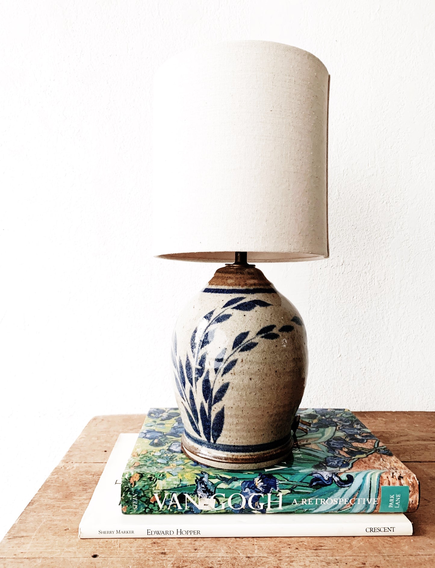Vintage Pottery Lamp With Shade