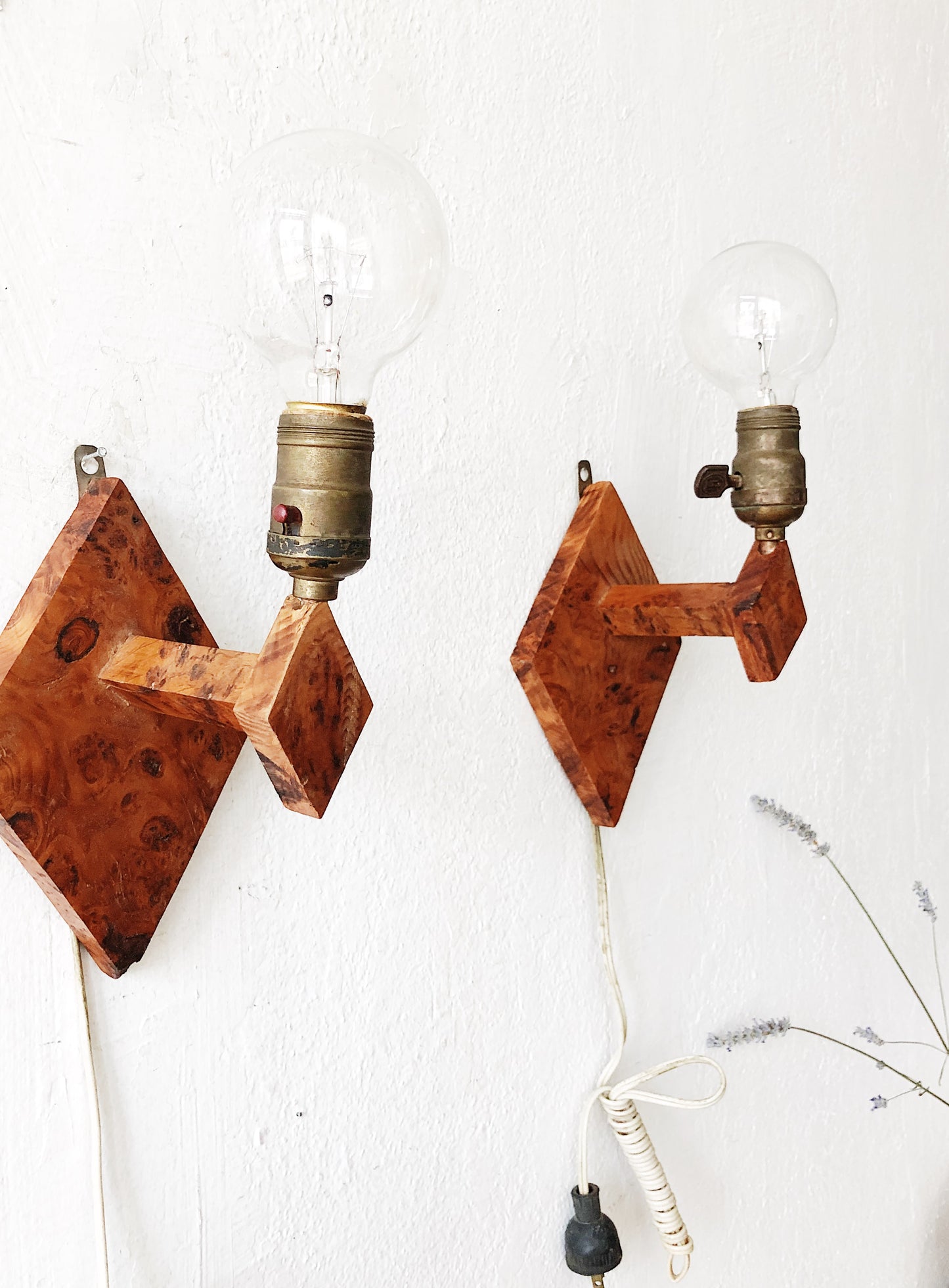 Handmade Burl Wood Sconce