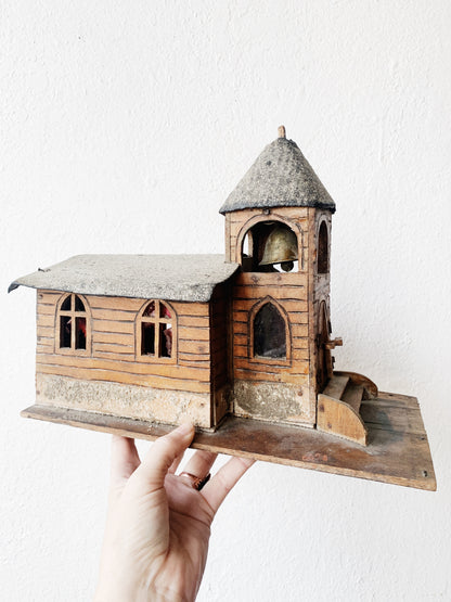 Antique Hand Made Church with Bell