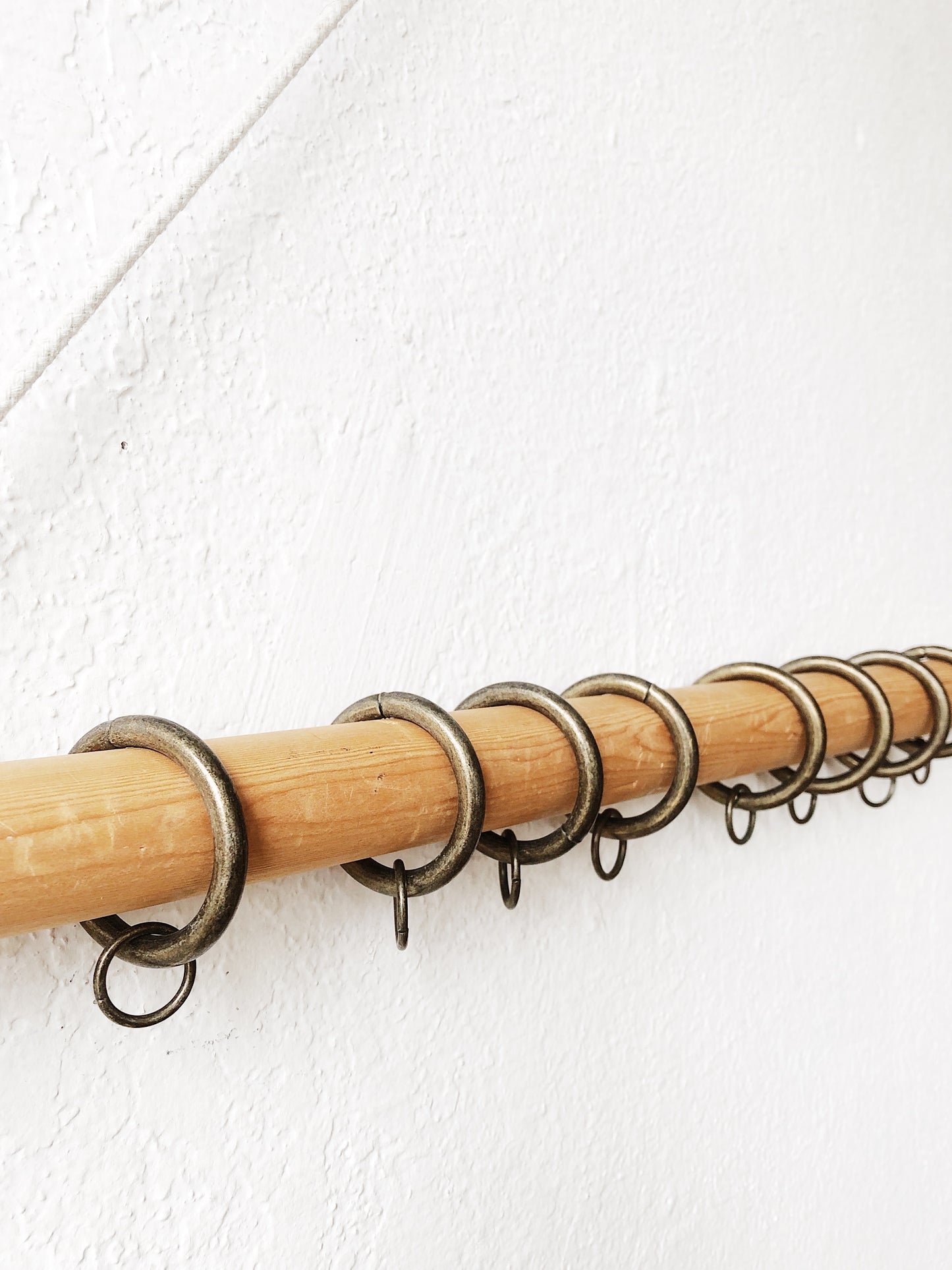 Vintage Set 10 Solid Brass Curtain Rings