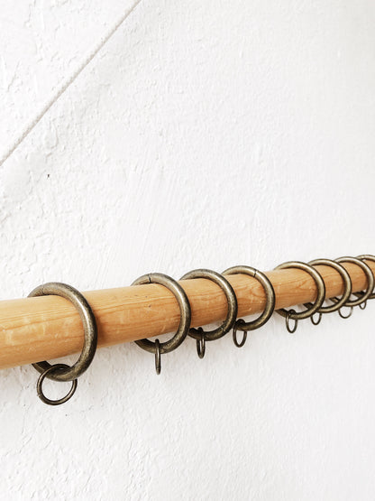 Vintage Set 10 Solid Brass Curtain Rings