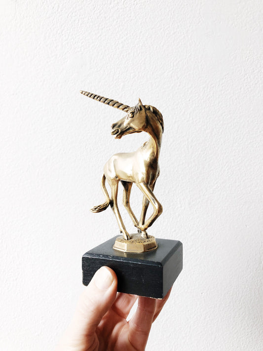 Vintage Solid Brass Unicorn Trophy