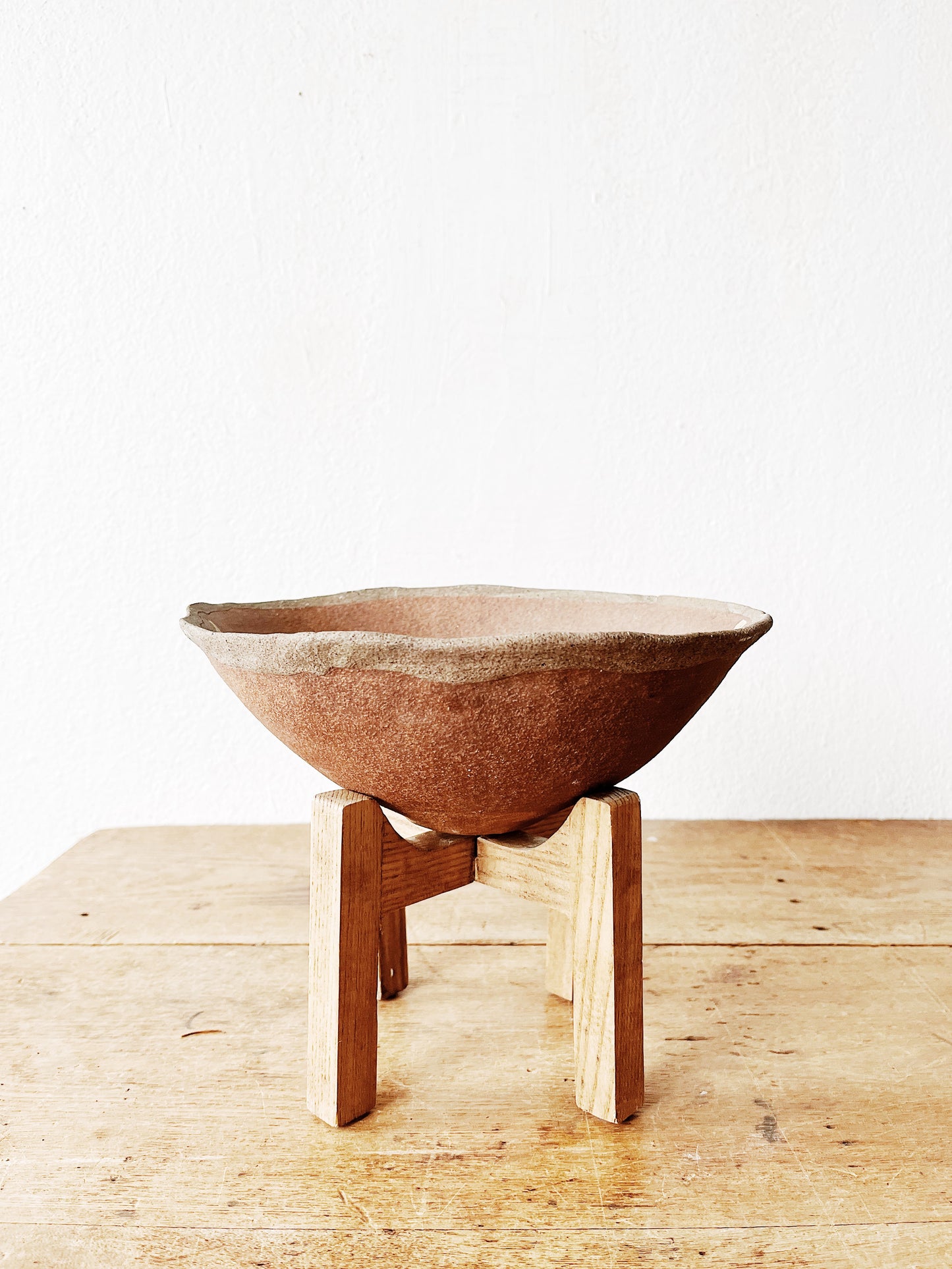 M Simon Vintage Ceramic Bowl with Stand