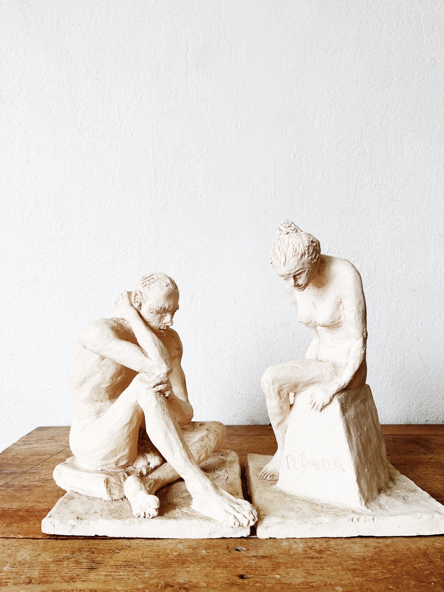Pair Vintage Figural Sculptures