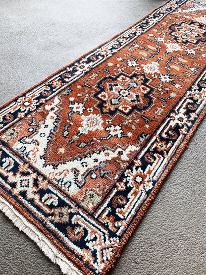 Vintage Heriz Thick Pile Wool Runner Iran