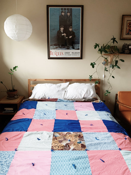 Vintage Handmade Cotton Patchwork Quilt