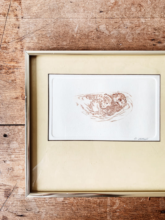 Original Vintage Framed Drawing