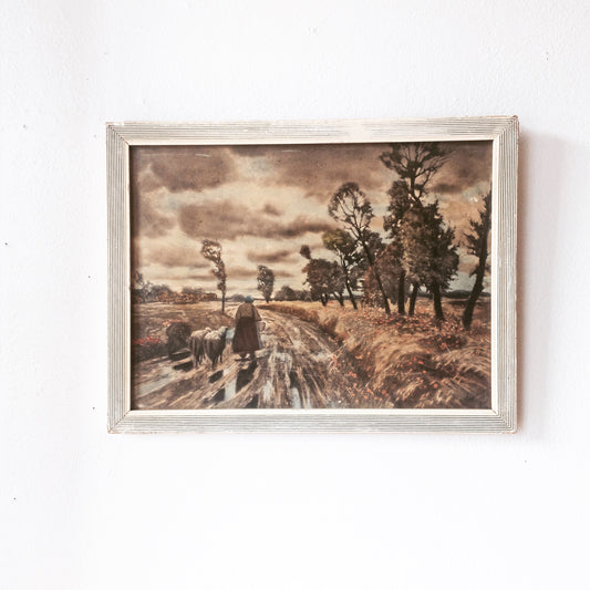 Vintage Country Scene Lithograph