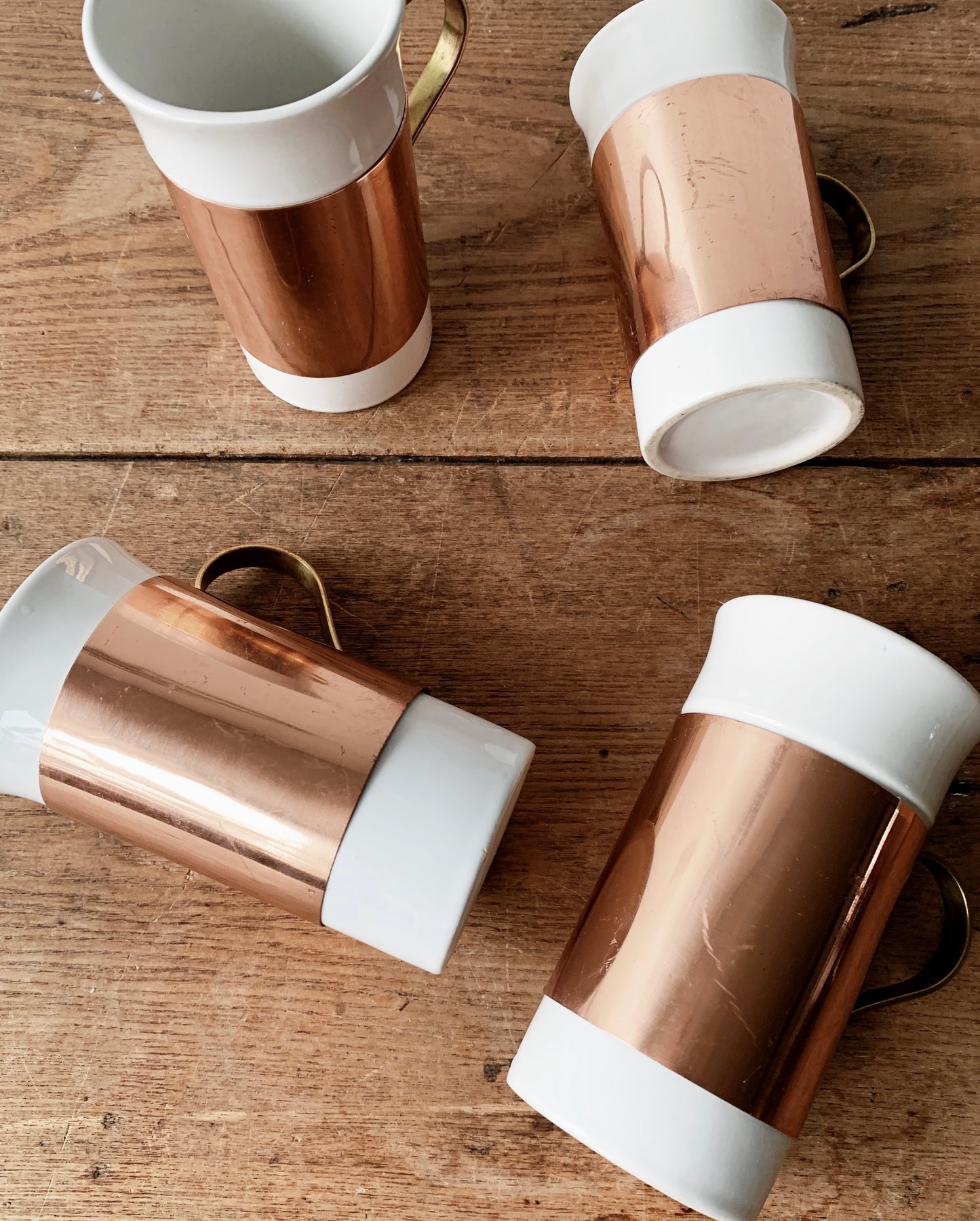 Ceramic Tumblers with Copper and Brass