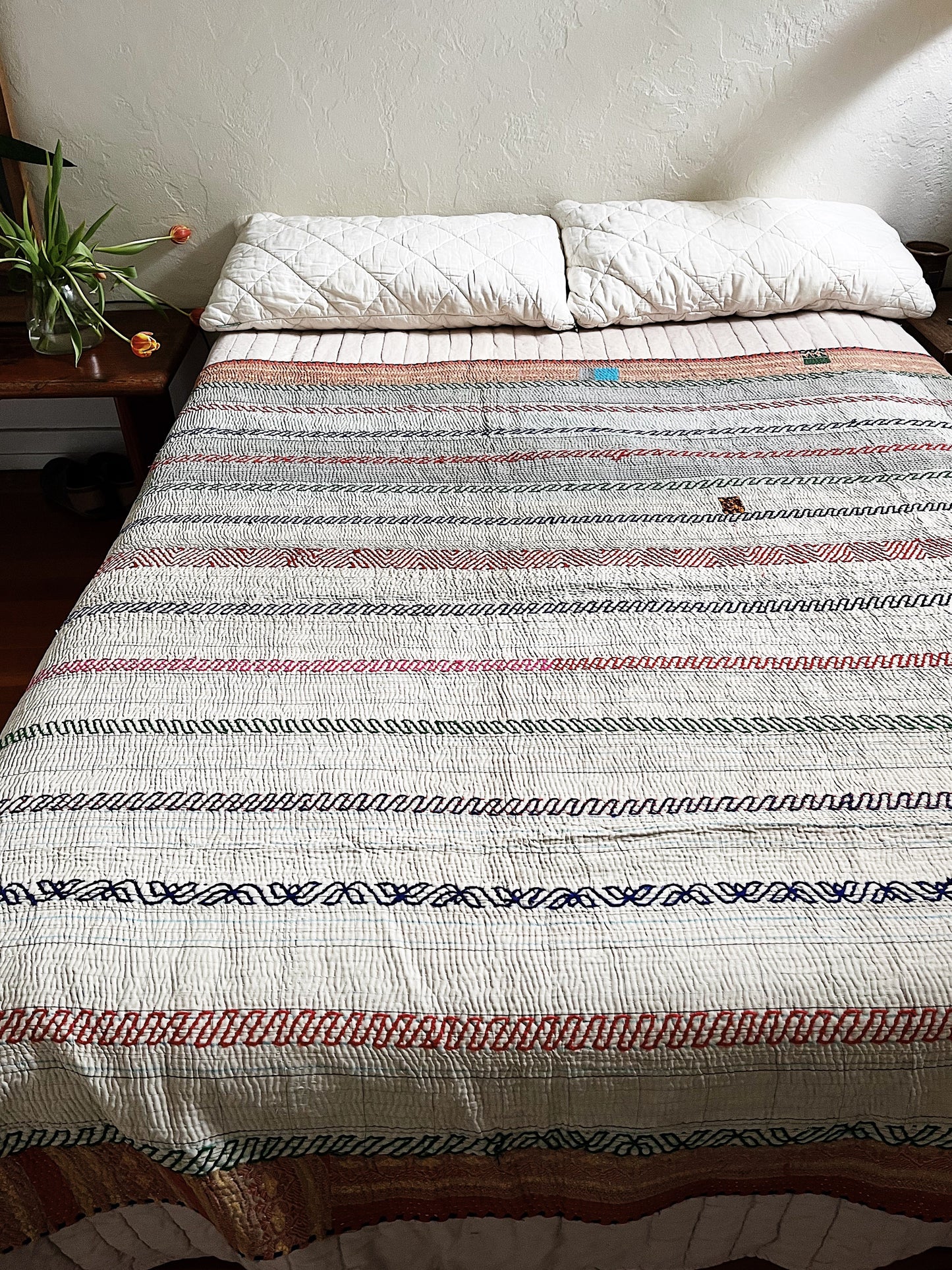 Handmade Cotton Kantha Quilt