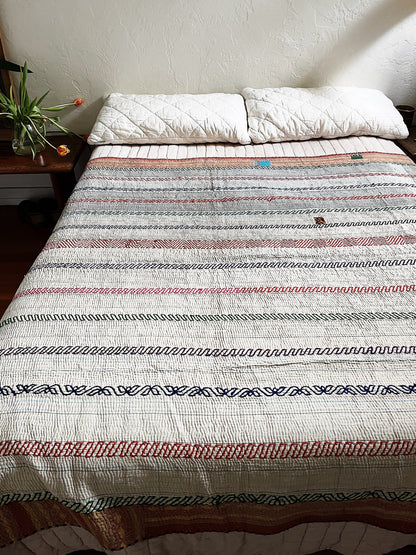 Handmade Cotton Kantha Quilt