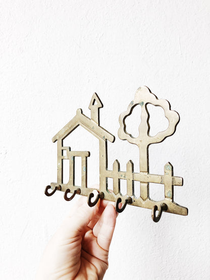 Vintage Solid Brass Key Holder
