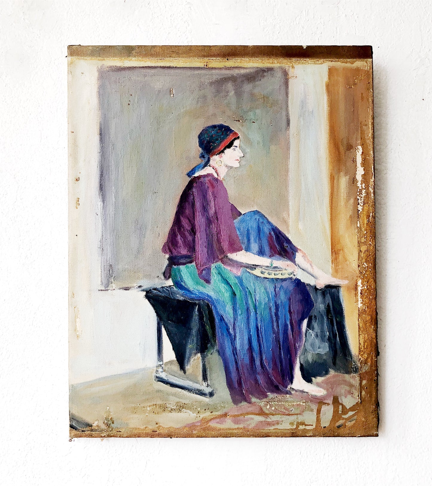 Original Vintage Portrait Painting