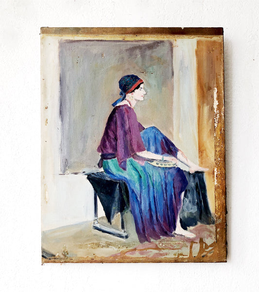 Original Vintage Portrait Painting