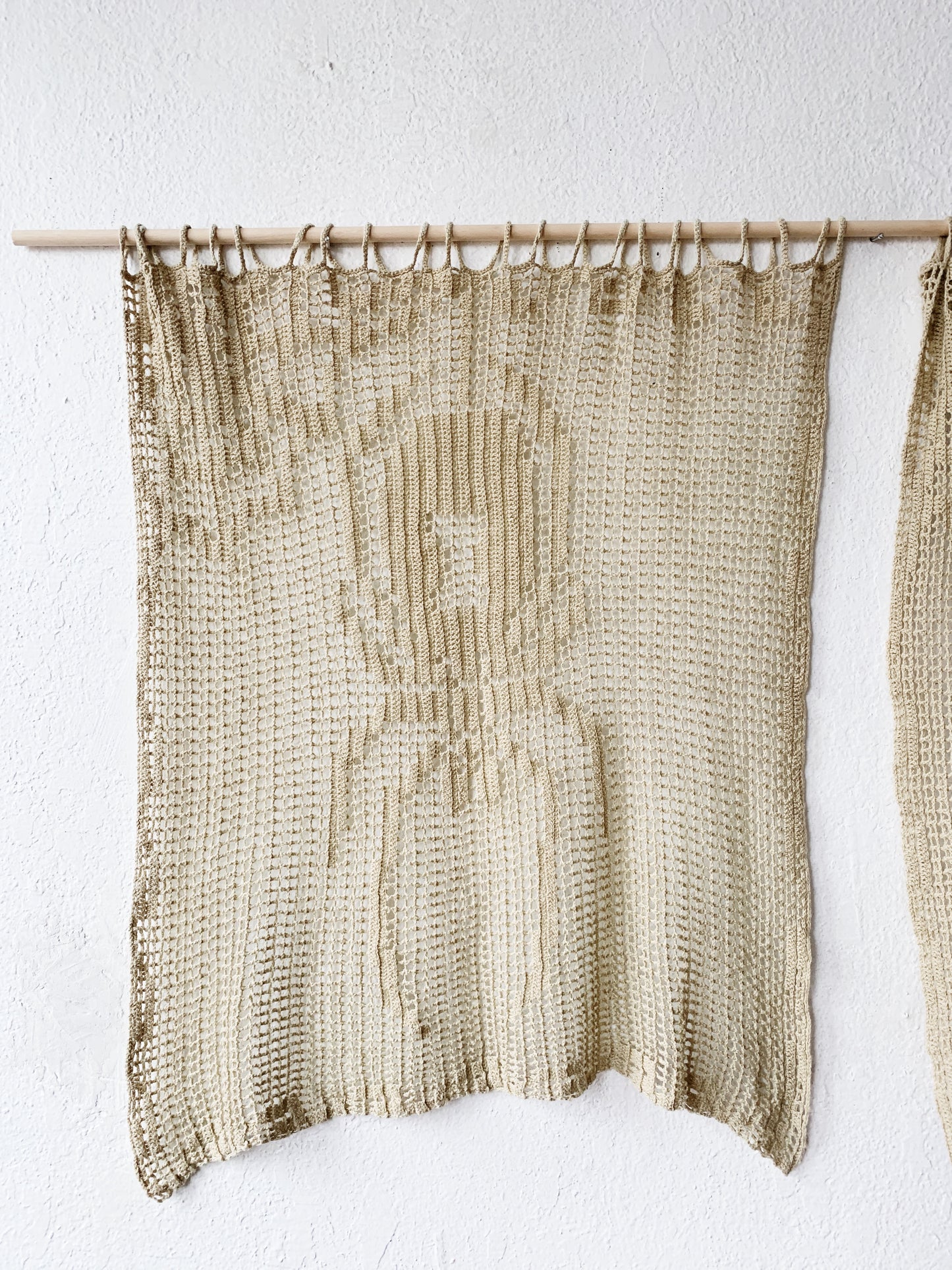 Cotton Crochet Spider Curtain Panel