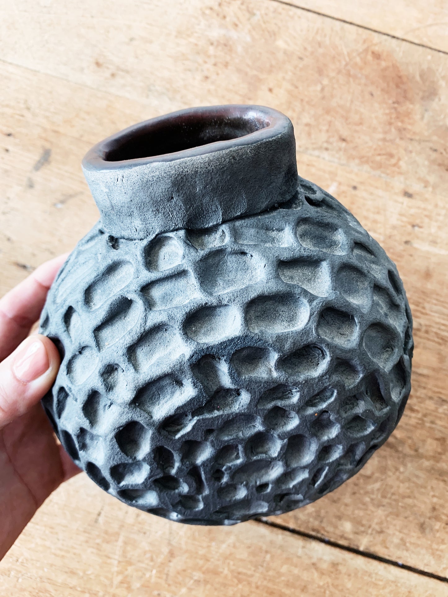 Handmade Brutalist Style Pottery Vase