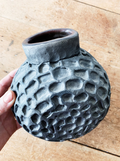 Handmade Brutalist Style Pottery Vase